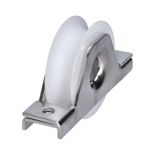 E1-K78/20-UN - Kladka ø 78mm s nylonovým kolieskom na zapustenie do jokla, pre profil C902IX20, nosnosť (celej brány) 200kg, nerez /AISI304