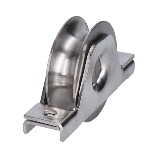 E1-K78/20-U - Kladka ø 78mm pre zapustenie do jokla, pre profil C902IX20, nosnosť (celej brány) 400kg, nerez /AISI304