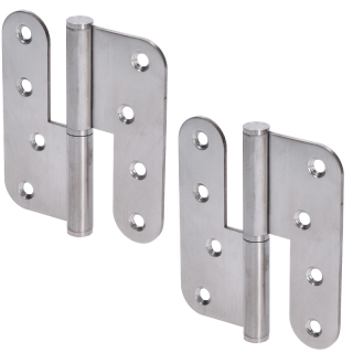 EB1-ZP02-L - nerezové pánty 2ks (ľavé), 100x88x2.5mm, max. nosnosť: 80 kg (2 pánty), brúsená nerez K320 /AISI304