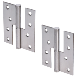 EB1-ZP01-P - nerezové pánty 2ks (pravé), 100x88x2.5mm, max. nosnosť: 80 kg (2 pánty), brúsená nerez K320 /AISI304