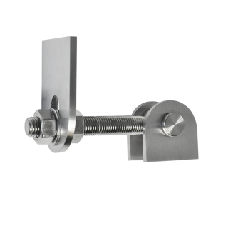 EB1-ZPN16 - nerezový záves nastaviteľný M16 s kotviacou platňou, otváranie 180°, brúsená nerez K320, AISI304