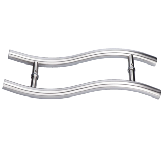 EB1-DM32 - nerezové madlo na dvere (475mm / ø 25mm), na sklo 8-12mm, brúsená nerez K320 /AISI304