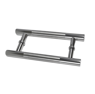 EB1-DM21 - nerezové madlo na dvere (296mm / ø 25mm), na sklo 8-12mm, leštená / brúsená nerez K320 /AISI304