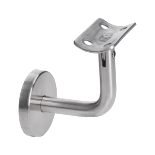 EB1-4372 - držiak madla so skrátenou vzdialenosťou od steny - nastaviteľný, na trubku ø 42.4mm s krytkou, brúsená nerez K320 /AISI304