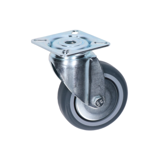 PKOG/75 otočné koliesko s platňou s behúňom zo syntetickej gumy, priemer 75mm
