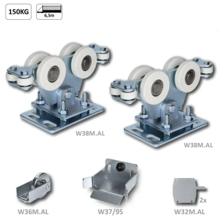 W-SET95AL - hliníkový set bez profilu pre samonosný systém (2xW38M.AL, 1xW36M.AL, 2xW32M.AL, 1xC397G)