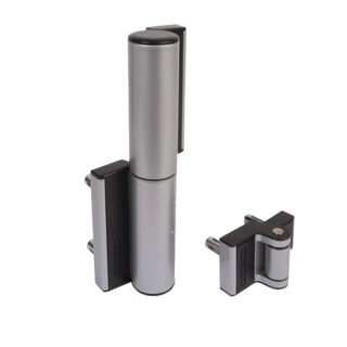 TIGER - LOCINOX® záves so zabudovaným zatváračom pre brány do 75 kg / 1.1 m, otvarateľný do 180°/ Strieborná - Čierna