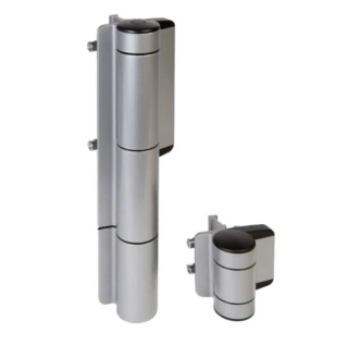 MAMMOTH180 LOCINOX® záves otvárateľný 180°, nastaviteľný 2D, integrovaný hydraulický zatvárač, pre krídlové bránky do 150 kg/ Strieborná - Čierna