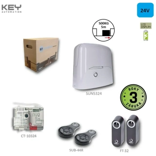 KEY SUN5324 - E, -1 x SUN5324,1x CT-10324, 1xFT23, 2x SUB44R, sada pre posuvnú bránu do 500kg/ prejazd 5m