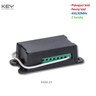 KEY RXM-23Y(433,92 MHz) externý prijímač 2-kanálový, pevný aj plávajúci kód  