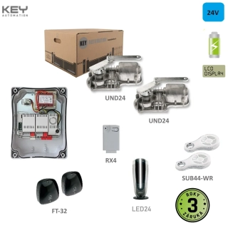 KEY UNDERKIT24V 2x UND24,1x CT-14A,1x RX4,1x FT-32,2x SUB-44WR,1x LED24 sada pre podzemný pohon do 3,5m / krídlo 24V
