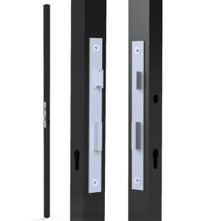 Profil 40x40x2mm so zámkom, 2000mm, pravý ( jeden otvor na kľučku ) KZJ40x40-P