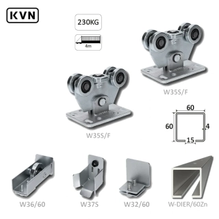 W Set60/Zn-F-DIER Samonos do 230 kg/4 m, profil dierovaný 60 x 60 x 4 mm, Zn