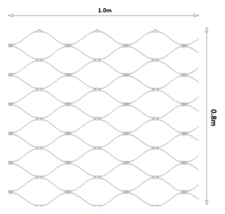 EB2-0201-50x50 Lanková sieť 0,8 x 1 m, oko 50 x 50mm, ø 2 mm, AISI 316