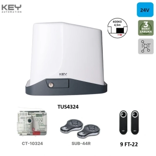 KEY TUS4324KS TURBO S KIT pre posuvné brány do 4,5 m/400 kg , 1xTUS4324, 1xFT22, 2xSUB-44R
