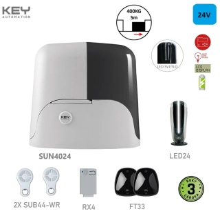 KEY SUNKIT40 - 1x SUN4024,1x14A, 1xRX4X, 1xFT32,2xSUB-44WR, 1xLED, KIT pre posuvnú bránu do 400kg/ prejazd 5m