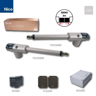 NICE TooKit3000, 2x TOO3000, 1x MC800,1x OXIR10,2x FLO2R, Dvojkrídlová sada 230V
