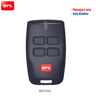 BFT MITTO - 4CH  plávajúci kód 433,92 MHz, 