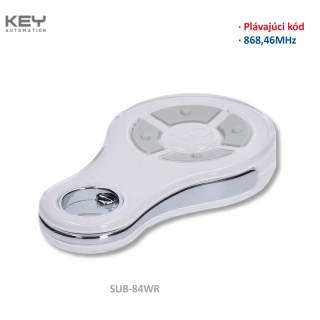 KEY SUB-84WR   (868MHZ) 4-kanálový vysielač, plávajúci kód, vode odolný, biely