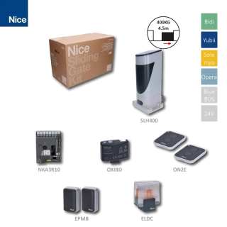 NICE SLH400KCE 2x ON2E,1x EPMB,1x OXIBD,1x ELDC sada pre posuvnú bránu do 400kg s LED osvetlením,